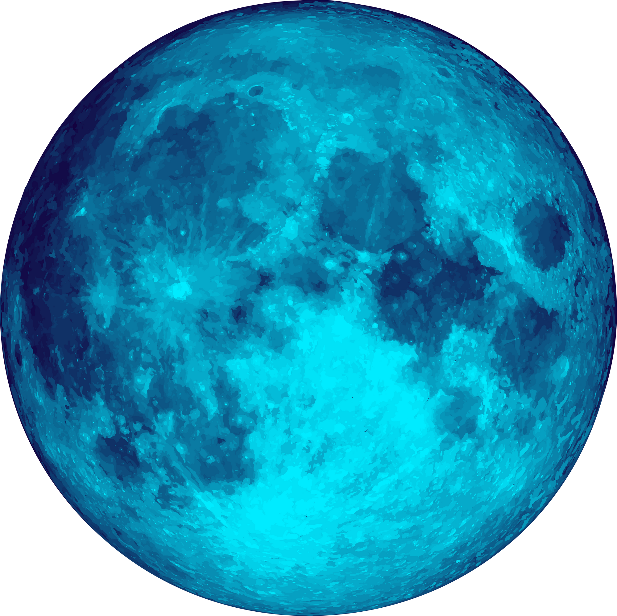 Turquoise realistic fantasy moon.